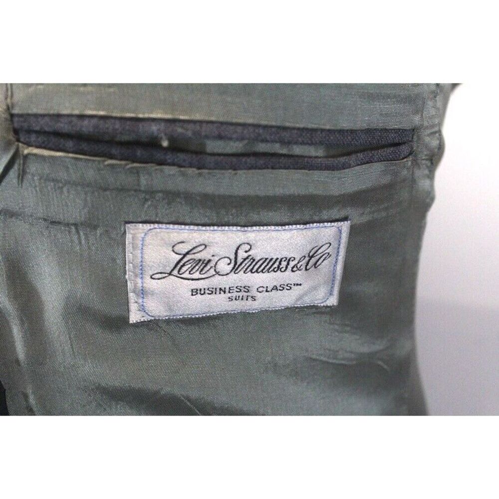 mens gray Vintage 80s Levis 2pc Pant Action Suit knit business‎ retro usa 42 L - Picture 8 of 13